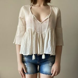 OFF WHITE HOLLISTER PEASANT BLOUSE